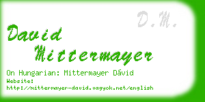 david mittermayer business card