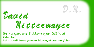 david mittermayer business card